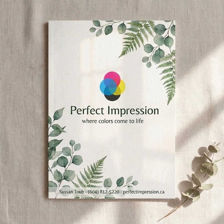 Gloss Cover with AQ booklet with a wellness cover design, lying in soft daylight