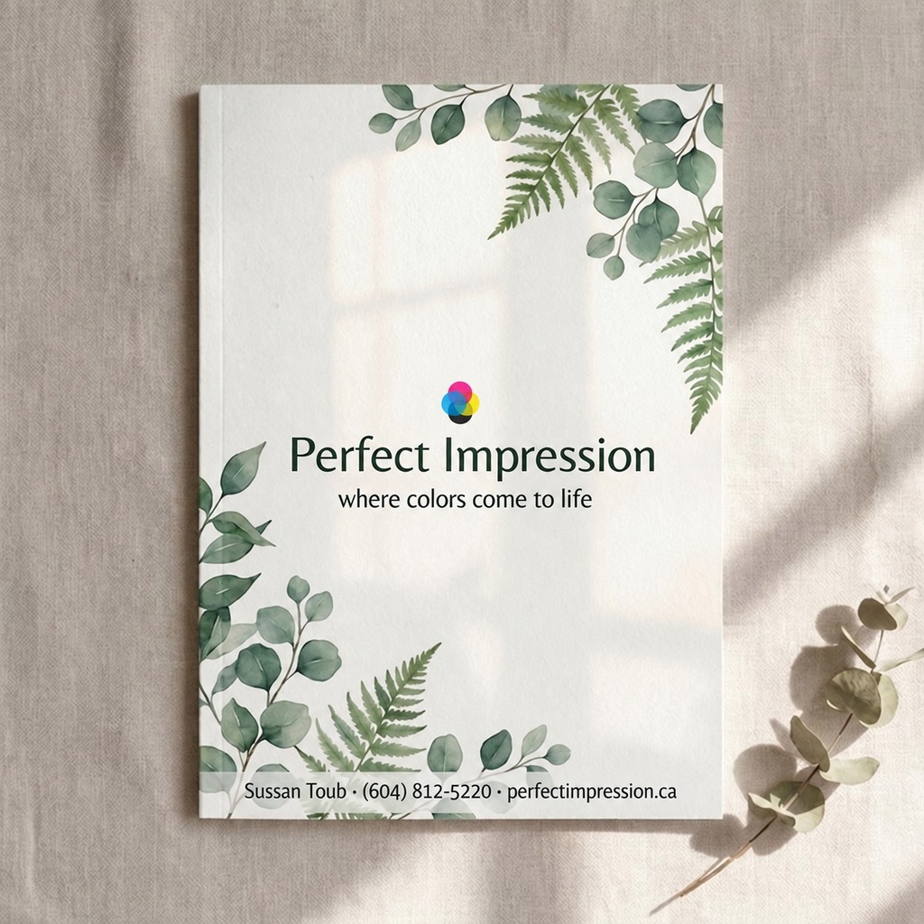Gloss Cover with AQ booklet with a wellness cover design, lying in soft daylight