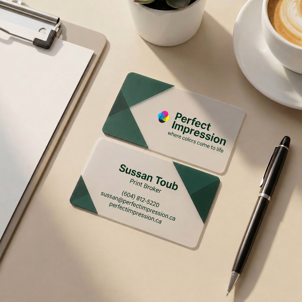 Perfect Impression translucent plastic business card