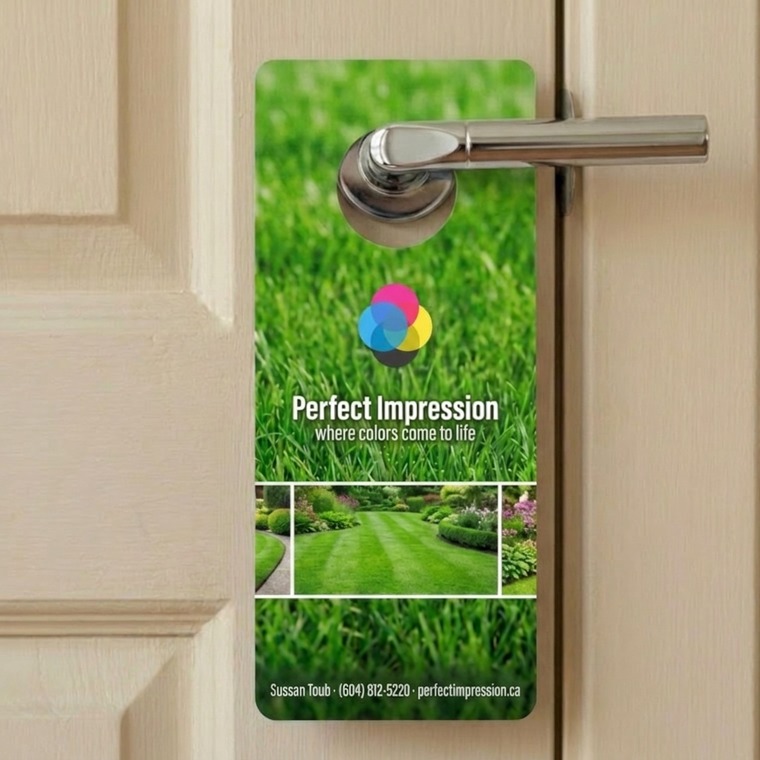 Standard door hanger on a lever door handle