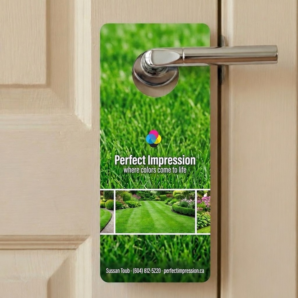 Standard door hanger on a lever door handle