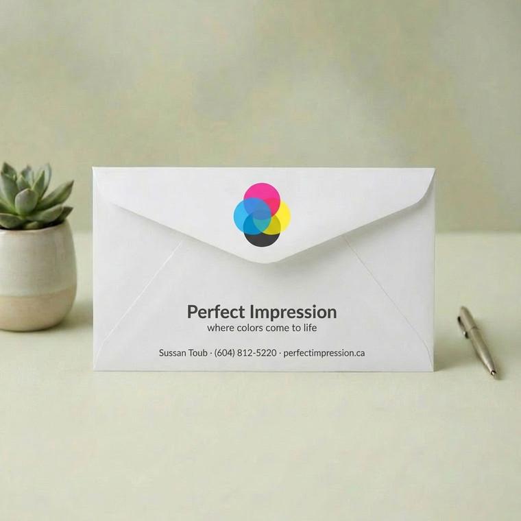 Blank envelope on a neutral desk