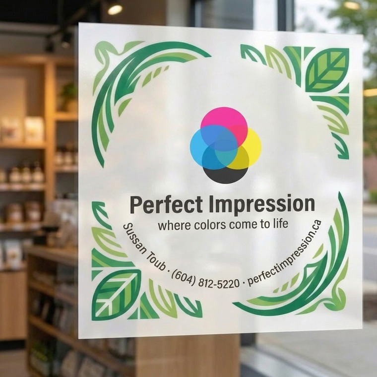 Standard Clings: White window graphic applied to a shop window